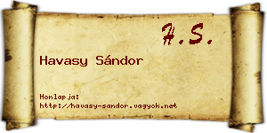 Havasy Sándor névjegykártya